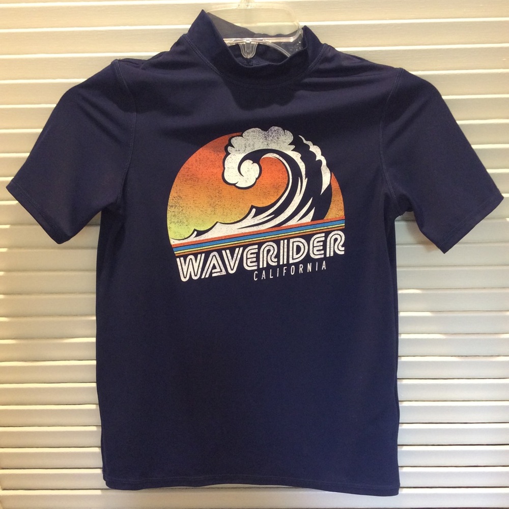 LANDS’ END RASHGUARD NAVY SZ S (8) WAVERIDER CALIF